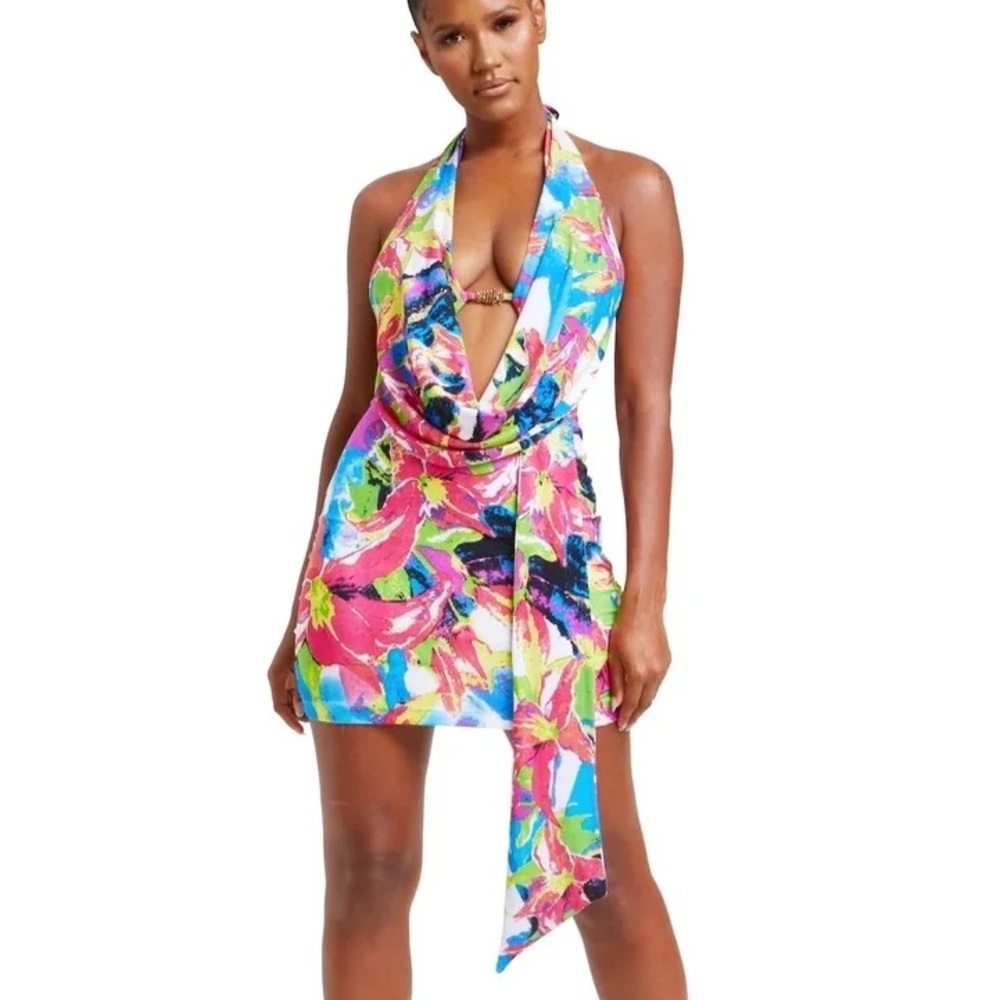 EMBI Studios Glazia Signature Drape Mini Dress